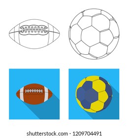 Vector design of sport and ball icon. Set of sport and athletic vector icon for stock.