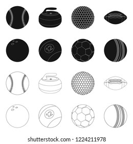 Vector design of sport and ball icon. Set of sport and athletic stock vector illustration.