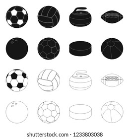 Vector design of sport and ball icon. Set of sport and athletic vector icon for stock.