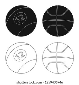 Vector design of sport and ball icon. Collection of sport and athletic vector icon for stock.