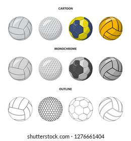 Vector design of sport and ball icon. Set of sport and athletic vector icon for stock.