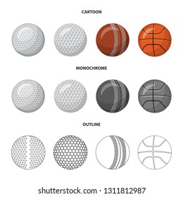 Vector design of sport and ball icon. Collection of sport and athletic vector icon for stock.