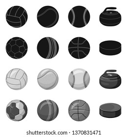 Vector design of sport and ball icon. Set of sport and athletic stock symbol for web.