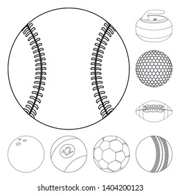 Vector design of sport and ball icon. Set of sport and athletic vector icon for stock.