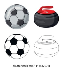 Vector design of sport and ball icon. Set of sport and athletic stock symbol for web.