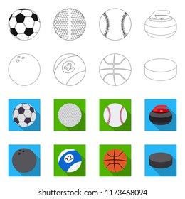 Vector design of sport and ball logo. Set of sport and athletic stock symbol for web.