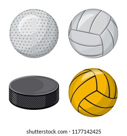 Vector design of sport and ball logo. Collection of sport and athletic vector icon for stock.
