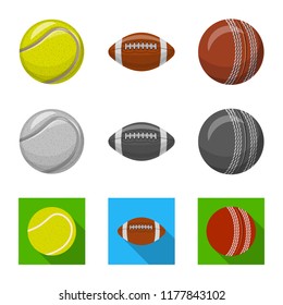 Vector design of sport and ball logo. Set of sport and athletic stock vector illustration.