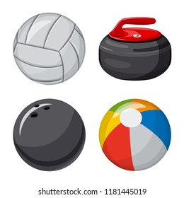 Vector design of sport and ball logo. Collection of sport and athletic stock vector illustration.