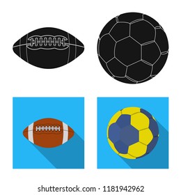 Vector design of sport and ball logo. Set of sport and athletic stock vector illustration.