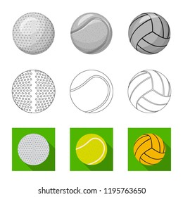 Vector design of sport and ball logo. Collection of sport and athletic stock symbol for web.