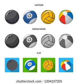 Vector design of sport and ball logo. Set of sport and athletic stock vector illustration.