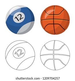 Vector design of sport and ball logo. Set of sport and athletic stock symbol for web.