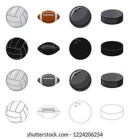 Vector design of sport and ball logo. Set of sport and athletic vector icon for stock.
