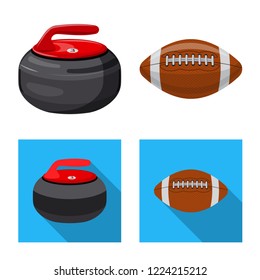 Vector design of sport and ball logo. Set of sport and athletic stock symbol for web.