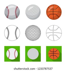 Vector design of sport and ball logo. Collection of sport and athletic stock symbol for web.