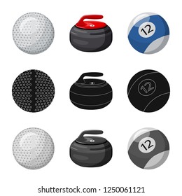 Vector design of sport and ball logo. Collection of sport and athletic vector illustration.