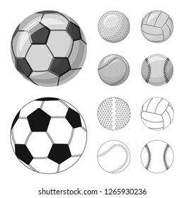 Vector design of sport and ball logo. Collection of sport and athletic stock vector illustration.