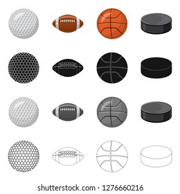 Vector design of sport and ball logo. Collection of sport and athletic stock vector illustration.