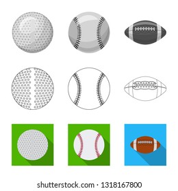 Vector design of sport and ball logo. Set of sport and athletic vector icon for stock.