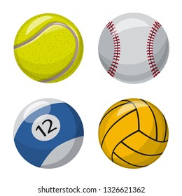 Vector design of sport and ball logo. Collection of sport and athletic vector icon for stock.
