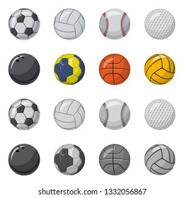 Vector design of sport and ball logo. Collection of sport and athletic stock vector illustration.