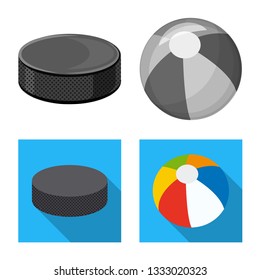 Vector design of sport and ball logo. Set of sport and athletic stock symbol for web.