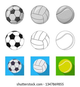 Vector design of sport and ball logo. Collection of sport and athletic vector icon for stock.