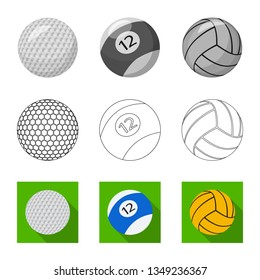 Vector design of sport and ball logo. Collection of sport and athletic stock vector illustration.