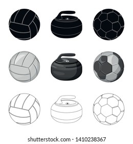 Vector design of sport and ball logo. Set of sport and athletic stock vector illustration.
