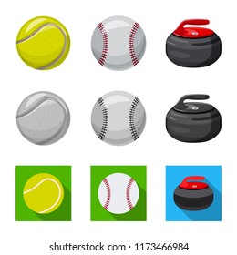 Vector design of sport and ball sign. Collection of sport and athletic stock symbol for web.