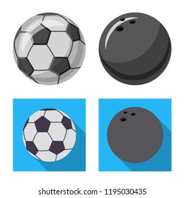 Vector design of sport and ball sign. Collection of sport and athletic vector icon for stock.