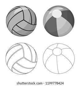 Vector design of sport and ball sign. Collection of sport and athletic stock vector illustration.