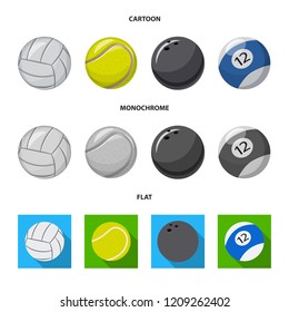 Vector design of sport and ball sign. Set of sport and athletic vector icon for stock.