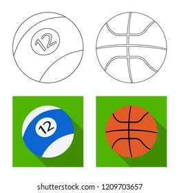 Vector design of sport and ball sign. Collection of sport and athletic stock symbol for web.