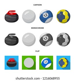 Vector design of sport and ball sign. Set of sport and athletic stock vector illustration.