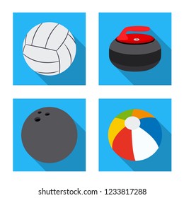 Vector design of sport and ball sign. Collection of sport and athletic vector icon for stock.