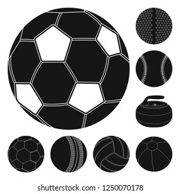 Vector design of sport and ball sign. Set of sport and athletic vector illustration.