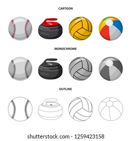 Vector design of sport and ball sign. Set of sport and athletic stock vector illustration.