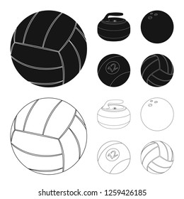 Vector design of sport and ball sign. Set of sport and athletic stock symbol for web.