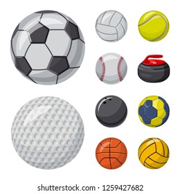 Vector design of sport and ball sign. Collection of sport and athletic stock vector illustration.