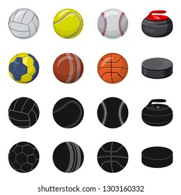 Vector design of sport and ball sign. Collection of sport and athletic stock symbol for web.