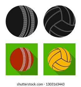 Vector design of sport and ball sign. Collection of sport and athletic stock vector illustration.