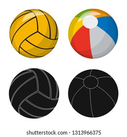 Vector design of sport and ball sign. Collection of sport and athletic stock vector illustration.
