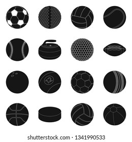Vector design of sport and ball sign. Set of sport and athletic stock symbol for web.