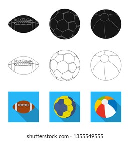 Vector design of sport and ball sign. Set of sport and athletic vector icon for stock.