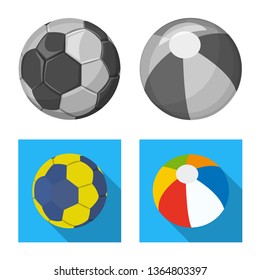 Vector design of sport and ball sign. Collection of sport and athletic vector icon for stock.