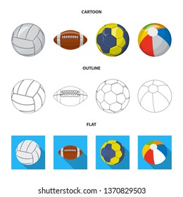 Vector design of sport and ball sign. Set of sport and athletic stock vector illustration.
