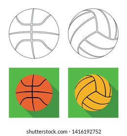 Vector design of sport and ball sign. Collection of sport and athletic stock symbol for web.