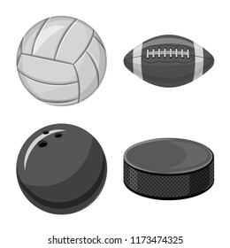Vector design of sport and ball symbol. Set of sport and athletic vector icon for stock.